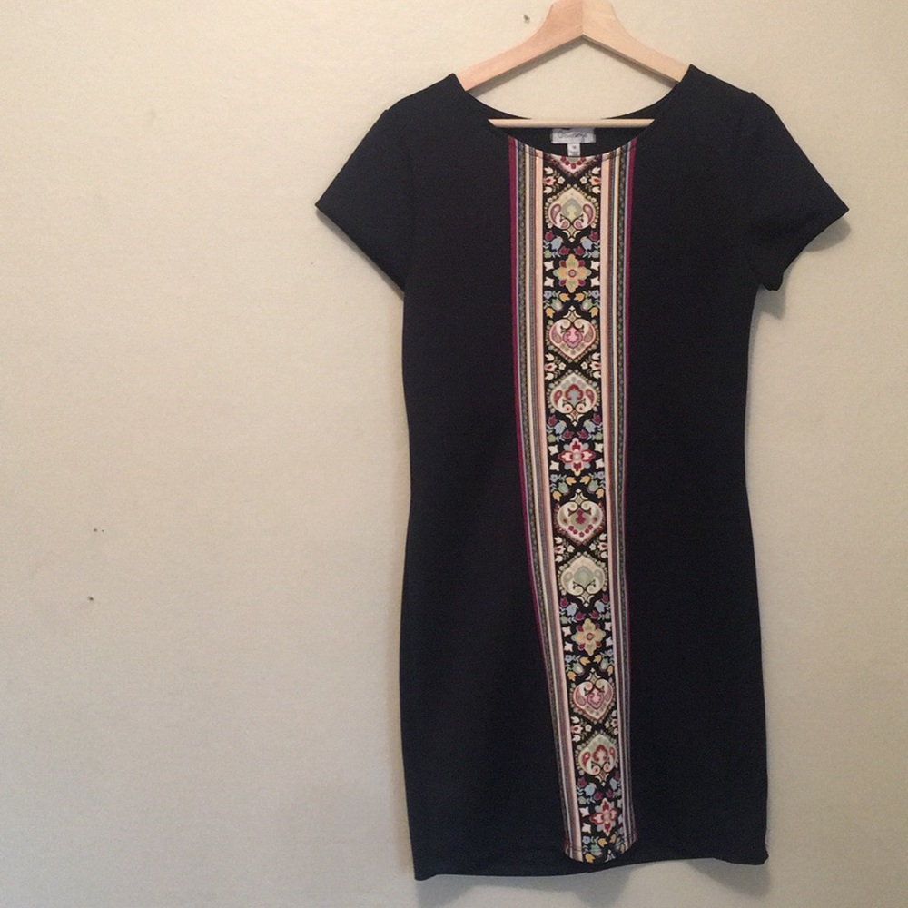 Bodycon Navy + Print boho Dress